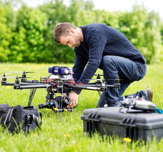 Man Pilots drone